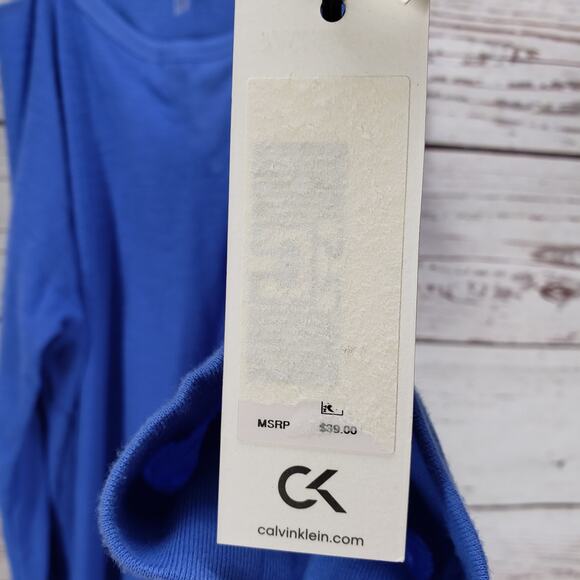 Calvin Klein Performance New Women's Blue Cold Shoulder Top Size Large - Picture 8 of 12